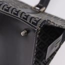FENDI Zucchino Canvas Hand Bag Navy Silver Auth 185085V-11