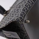 FENDI Zucchino Canvas Hand Bag Navy Silver Auth 185085V-12