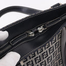 FENDI Zucchino Canvas Hand Bag Navy Silver Auth 185085V-14