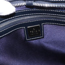 FENDI Zucchino Canvas Hand Bag Navy Silver Auth 185085V-15