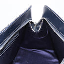 FENDI Zucchino Canvas Hand Bag Navy Silver Auth 185085V-17