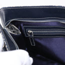 FENDI Zucchino Canvas Hand Bag Navy Silver Auth 185085V-19