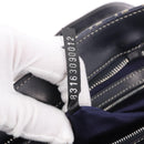 FENDI Zucchino Canvas Hand Bag Navy Silver Auth 185085V-21