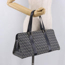 FENDI Zucchino Canvas Hand Bag Navy Silver Auth 185085V-22