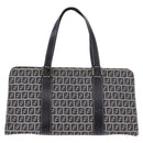 FENDI Zucchino Canvas Hand Bag Navy Silver Auth 185085V-2