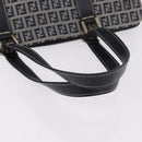 FENDI Zucchino Canvas Hand Bag Navy Silver Auth 185085V-7