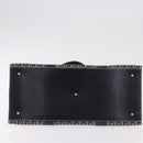 FENDI Zucchino Canvas Hand Bag Navy Silver Auth 185085V-9