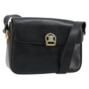 CELINE Shoulder Bag Leather Black Gold Auth 185088-1