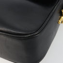 CELINE Shoulder Bag Leather Black Gold Auth 185088-10