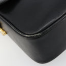 CELINE Shoulder Bag Leather Black Gold Auth 185088-11