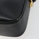CELINE Shoulder Bag Leather Black Gold Auth 185088-12