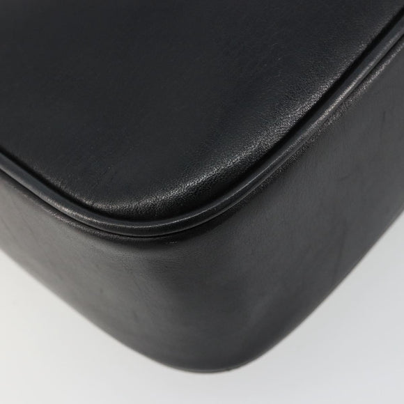 CELINE Shoulder Bag Leather Black Gold Auth 185088