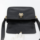 CELINE Shoulder Bag Leather Black Gold Auth 185088-16