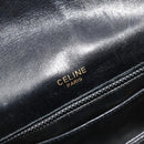 CELINE Shoulder Bag Leather Black Gold Auth 185088-17
