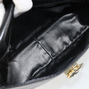 CELINE Shoulder Bag Leather Black Gold Auth 185088-18
