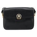 CELINE Shoulder Bag Leather Black Gold Auth 185088-2