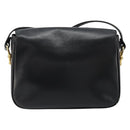 CELINE Shoulder Bag Leather Black Gold Auth 185088-3