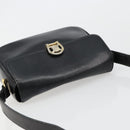 CELINE Shoulder Bag Leather Black Gold Auth 185088-6