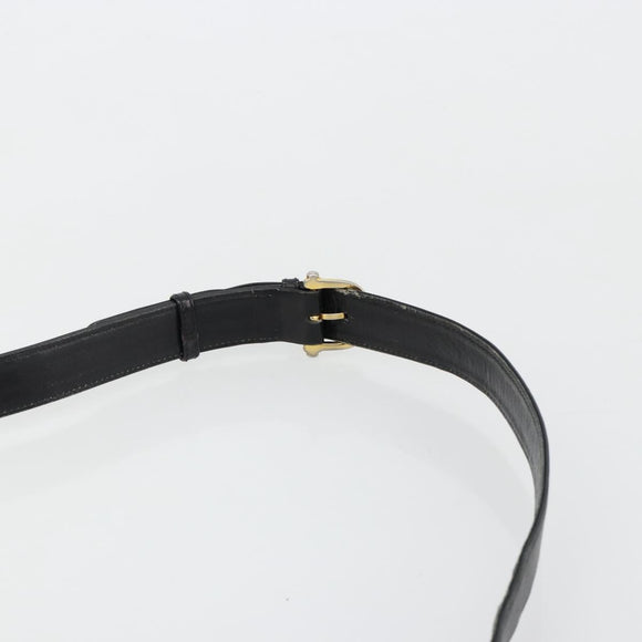 CELINE Shoulder Bag Leather Black Gold Auth 185088