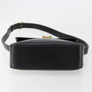 CELINE Shoulder Bag Leather Black Gold Auth 185088-9