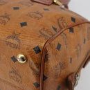 MCM Vicetos Logogram Hand Bag PVC Leather Brown Gold Auth 185089-15