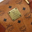 MCM Vicetos Logogram Hand Bag PVC Leather Brown Gold Auth 185089-12
