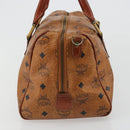 MCM Vicetos Logogram Hand Bag PVC Leather Brown Gold Auth 185089-3