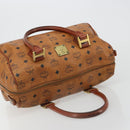 MCM Vicetos Logogram Hand Bag PVC Leather Brown Gold Auth 185089-6