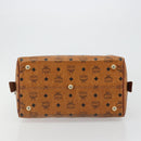 MCM Vicetos Logogram Hand Bag PVC Leather Brown Gold Auth 185089-5