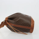 CELINE Macadam Canvas Purse Shoulder Bag PVC Leather Brown Gold Auth 185090-4