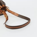 CELINE Macadam Canvas Purse Shoulder Bag PVC Leather Brown Gold Auth 185090-7