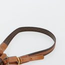 CELINE Macadam Canvas Purse Shoulder Bag PVC Leather Brown Gold Auth 185090-14