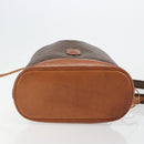CELINE Macadam Canvas Purse Shoulder Bag PVC Leather Brown Gold Auth 185090-5
