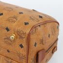 MCM Vicetos Logogram Hand Bag PVC Leather Brown Gold Auth 185091-10
