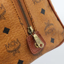 MCM Vicetos Logogram Hand Bag PVC Leather Brown Gold Auth 185091-14
