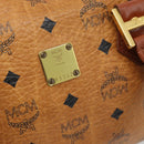MCM Vicetos Logogram Hand Bag PVC Leather Brown Gold Auth 185091-15