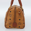 MCM Vicetos Logogram Hand Bag PVC Leather Brown Gold Auth 185091-5