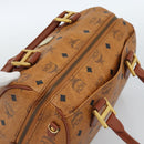 MCM Vicetos Logogram Hand Bag PVC Leather Brown Gold Auth 185091-6