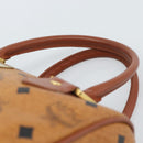 MCM Vicetos Logogram Hand Bag PVC Leather Brown Gold Auth 185091-8
