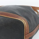 CELINE Purse Shoulder Bag Leather Black Gold Auth 185092-9
