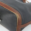 CELINE Purse Shoulder Bag Leather Black Gold Auth 185092-15
