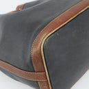 CELINE Purse Shoulder Bag Leather Black Gold Auth 185092-16