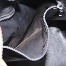 CELINE Purse Shoulder Bag Leather Black Gold Auth 185092-21