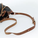 CELINE Purse Shoulder Bag Leather Black Gold Auth 185092-7