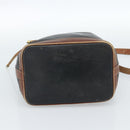 CELINE Purse Shoulder Bag Leather Black Gold Auth 185092-5