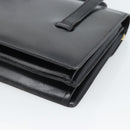 Christian Dior Hand Bag Leather Black Gold Auth 185093-12