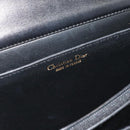 Christian Dior Hand Bag Leather Black Gold Auth 185093-14