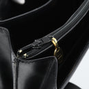 Christian Dior Hand Bag Leather Black Gold Auth 185093-19