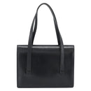 Christian Dior Hand Bag Leather Black Gold Auth 185093-3