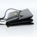 Christian Dior Hand Bag Leather Black Gold Auth 185093-4